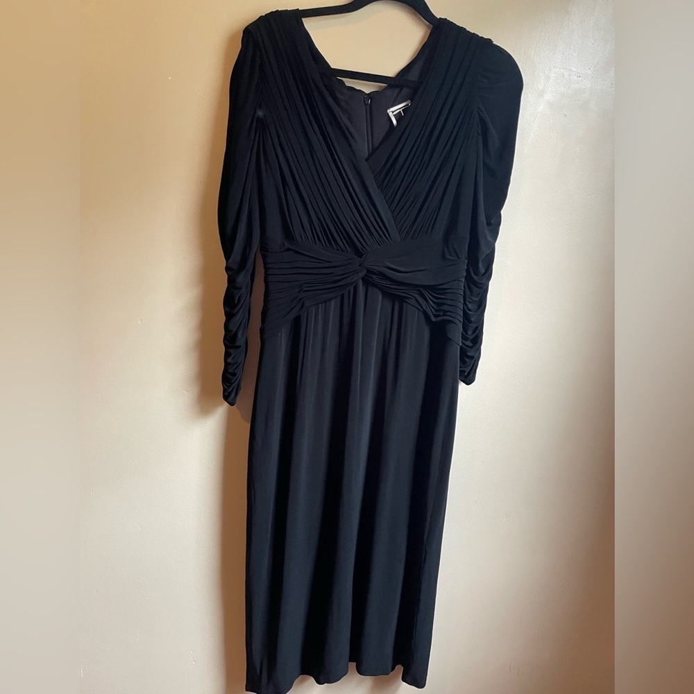 Women’s Tadashi Black Evening Rouched dress size L cocktail wedding